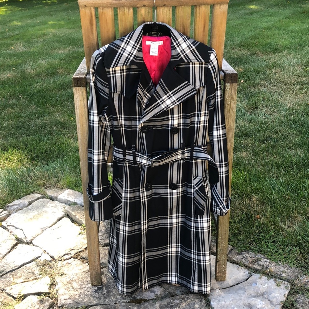 Vertigo Paris Plaid Trench Coat